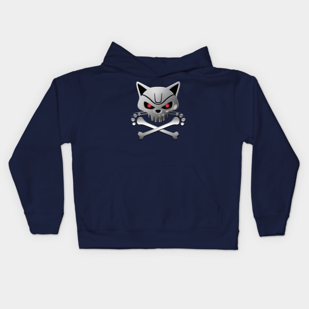 The Purr-minator Kitty Kids Hoodie by BoneheadGraphix